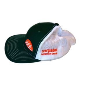 Richardson 112 Trucker Cap Green White Snapback Everglades Logo Hat Small Flaw